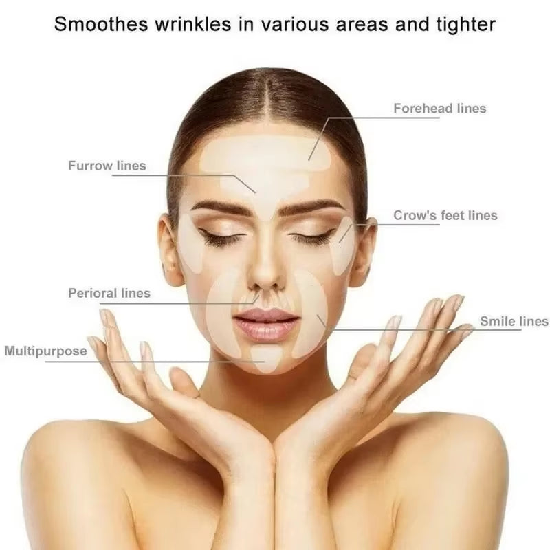 16-Piece Set Anti-Wrinkle Stickers Women Reusable Silicone Removal Sticker Face Forehead Neck Pad Aging Skin Lifting Care Patch