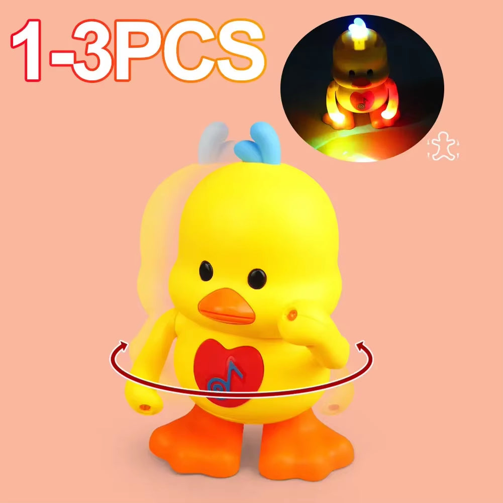 1-3Pcs Multifunctional Dancing Ducks Toys Light up Cute Little Yellow Ducks Robot Music Dancing Animals Lamps Educational Gift